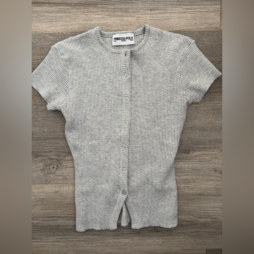 Princess Polly Ribbed Gray top